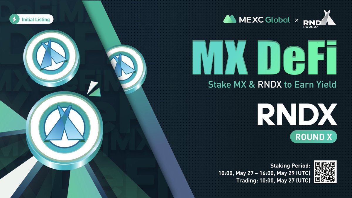 MEXC's tweet photo. 📈 $RDNX/USDT will list as a spot trading pair at 10:00 on May 27 (UTC). @roundx_global
🔨Launching the new MX DeFi - Stake $MX or $RDNX to earn liquidity yield on $RDNX
Details: https://t.co/mK5kUVs6jd
💚Sign up: https://t.co/rCZfMVD3X7
#RoundX #MEXC #findnextmoonshot https://t.co/Jgq67fCQqz