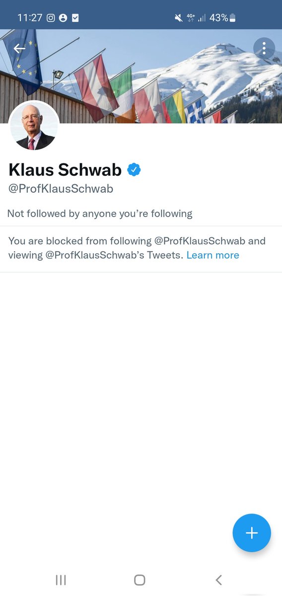 Ah, blocked by #KlausSchwab!

What an achievement! 

Evil, Nazi scum doesn't like being called out!

#WEF blocks replies to #Davos22

And all this BS about 'inclusion' & the coward hides away!

Anyone else blocked by the Führer?

#ArrestKlausSchwab
#DestroyNaziSchwab
#StopTheWEF