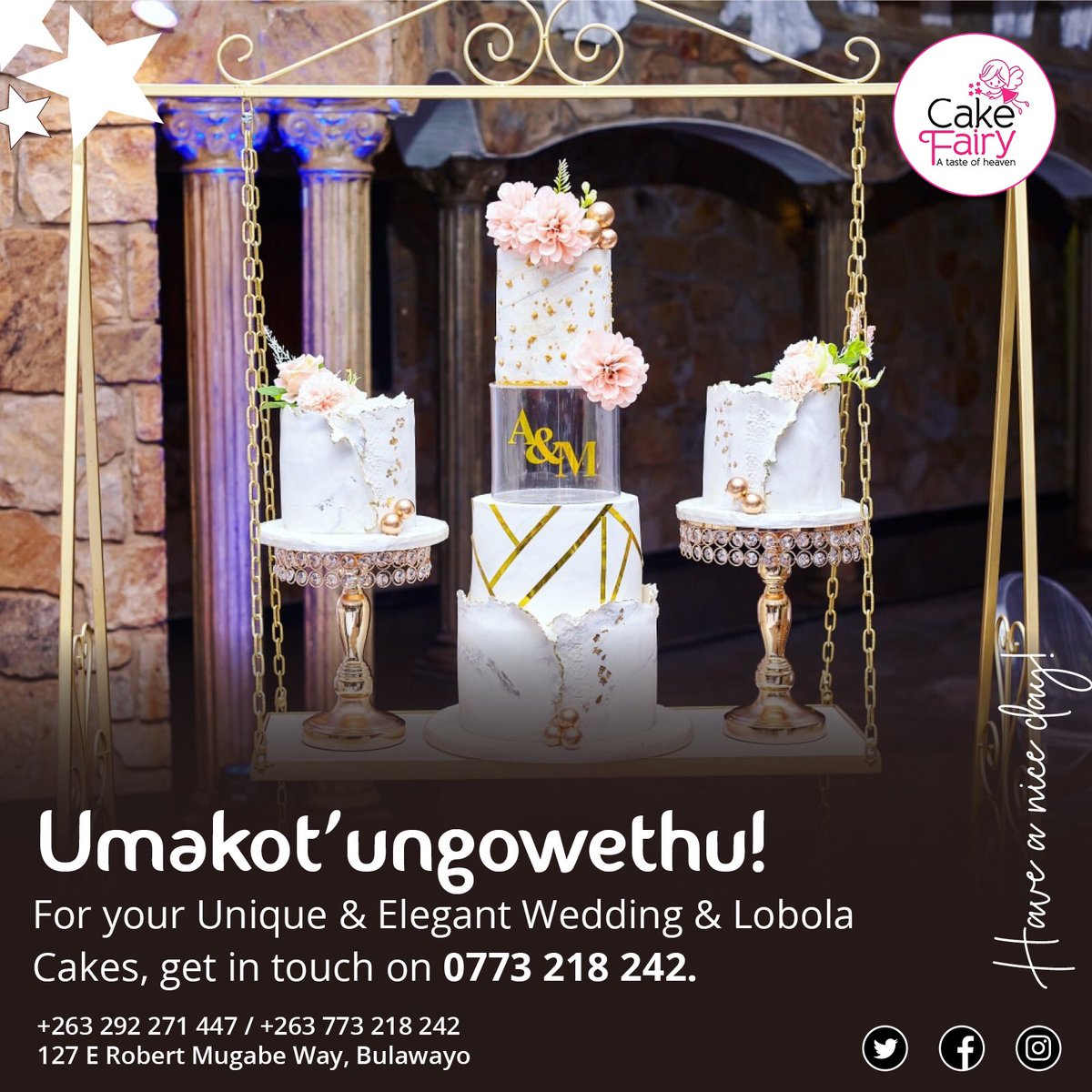 Umakot’ungowethu!
For your Unique and Elegant Wedding &amp; Lobola Cakes, get in touch on 0773218242.

🏬127 E Robert Mugabe way, Bulawayo 

#cakefairyzim #wedding  #weddingcakedesign #ourperfectweddingzimbabwe #weddingcakeideas #zimweddings #weddingcakes #love #bulawayo #vrzmb
