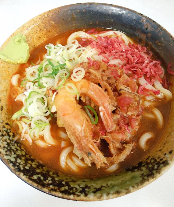 えびまみれうどんをいただく 