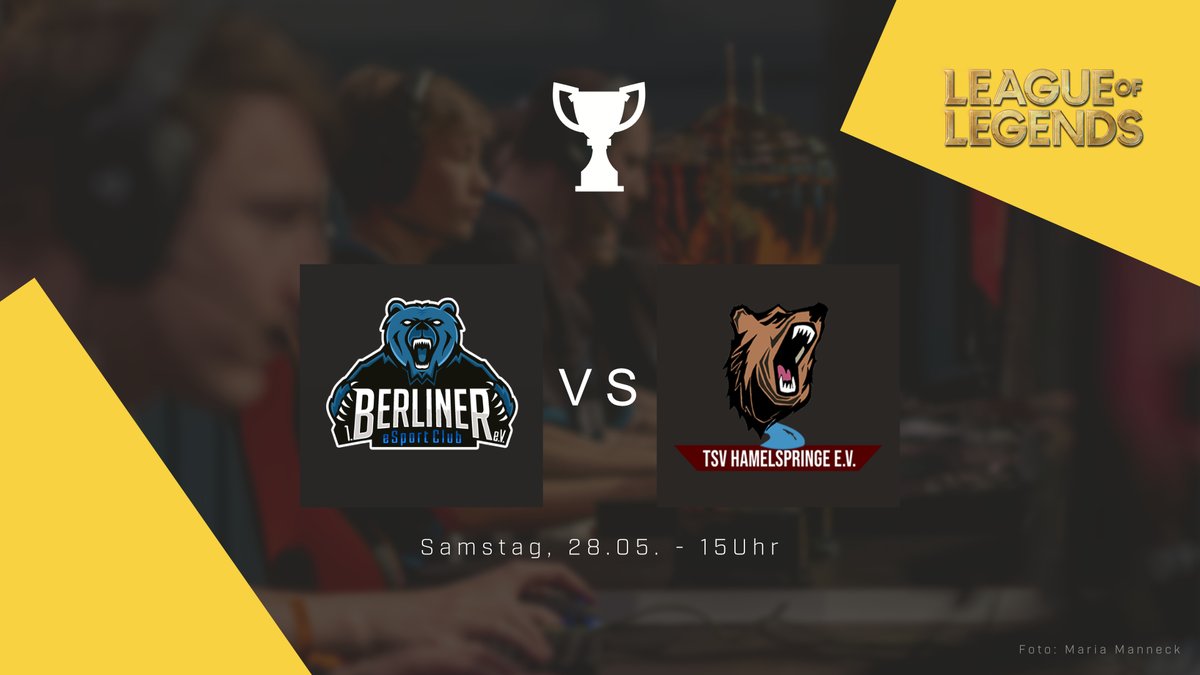 ⚔️Seid wieder dabei, wenn 
<a href="/berlinesports/">1. Berliner eSport-Club</a>   🆚 <a href="/TSV_eSport/">TSV Hamelspringe eSport</a> 
gegeneinander spielen! 

📅Samstag 28.05.2022
⏰15 Uhr
🖥️twitch.tv/vereinspokal 

Unsere Caster:
🎙️ <a href="/BeSCWanna/">FabianMit</a> 
🎙️ <a href="/lars_buttner/">Büttner mein Name</a> 

#ESBD #ESBDVPLOL #Breitensport