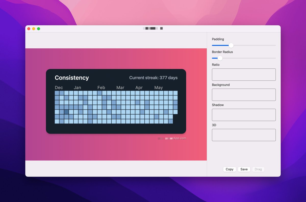 tdinh_me's tweet photo. I made a new app to take beautiful screenshots by default. 👀

Native macOS app, 1 click to take screenshot and ready to share.

Reply 👋 below and I'll DM you when it's ready for early access! 😄
(you must use macOS, of course 😂) https://t.co/Ba6Suhmq7K