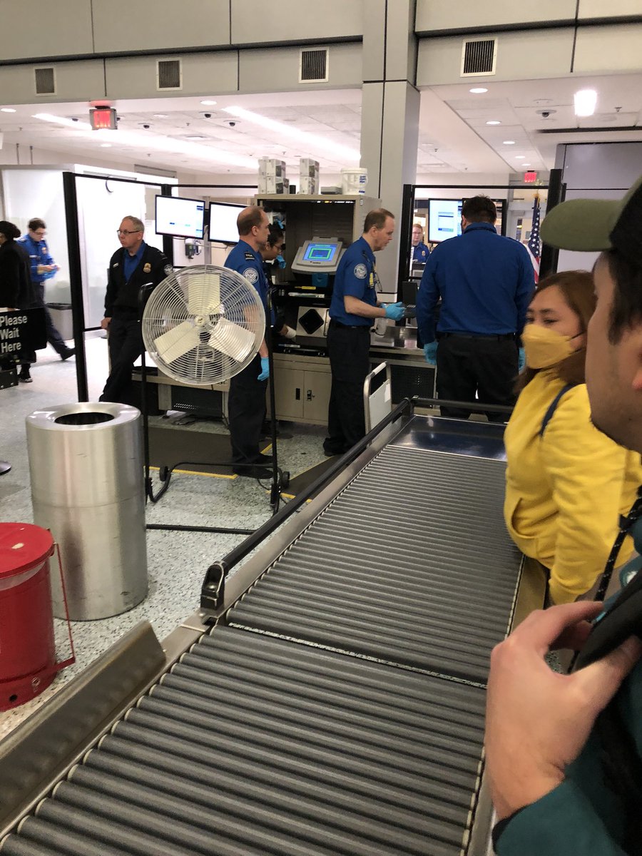 driscolliv's tweet photo. @TSA amazing job at MSP. 6 people 20 minutes to look at one bag. The efficiency is truly second to none. The one agent yelling at everyone was an added bonus. https://t.co/PFG6RIKc55