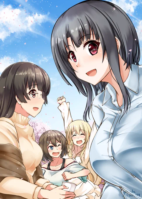 高雄型とお花見
#艦これ #高雄 #愛宕 #摩耶 #鳥海 