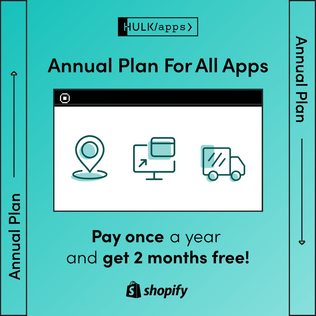 hulkapps's tweet photo. Introducing the #HulkApps Annual Plan for Order Status Tracker, Popup Master, and Free Shipping Bar. Enjoy a seamless experience with a one-click subscription to your favorite #ShopifyApps. @Shopify #ecommerce #Shopify #Shopifyexperts 🔗 https://t.co/eIcgsdCZ0L https://t.co/fiDZNiWBb2