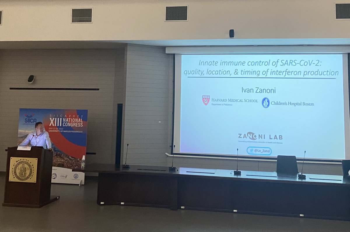 Exciting closing Keynote Lecture at #siica2022 by <a href="/Lo_Zanzi/">Ivan Zanoni</a> about role of Interferons in #COVID19 disease.
#immunology #infectiousdisease #science