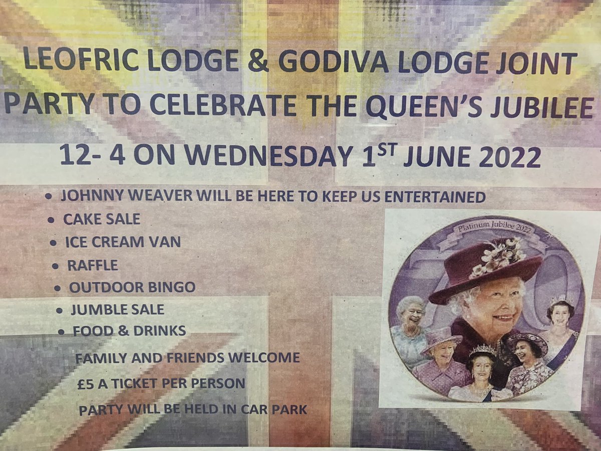 GodivaLodge's tweet photo. Weβre joining #LeofricLodge housing on Wednesday 1st June in the shared entrance from 12-4pm to kick start the #Jubileeevents
Family are welcome, we do ask for a Β£5 donation please. Thank you
(& a picture of our residentsβ artwork from @creativemojo)
~Emma @AnchorLaterLife https://t.co/pQ0pEhtbYc