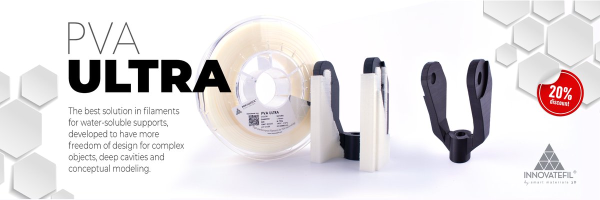 smartmaterials3's tweet photo. INNOVATEFIL® PVA ULTRA is our first-class water-soluble formula of PVA, with the addition of additives, we have succeeded in increasing the printing quality to another level to print objects without defects
🛒https://t.co/TbsV3vIlPn
#pvaultra #pva #innovatefil #3dprinting https://t.co/03VSJdz3sR