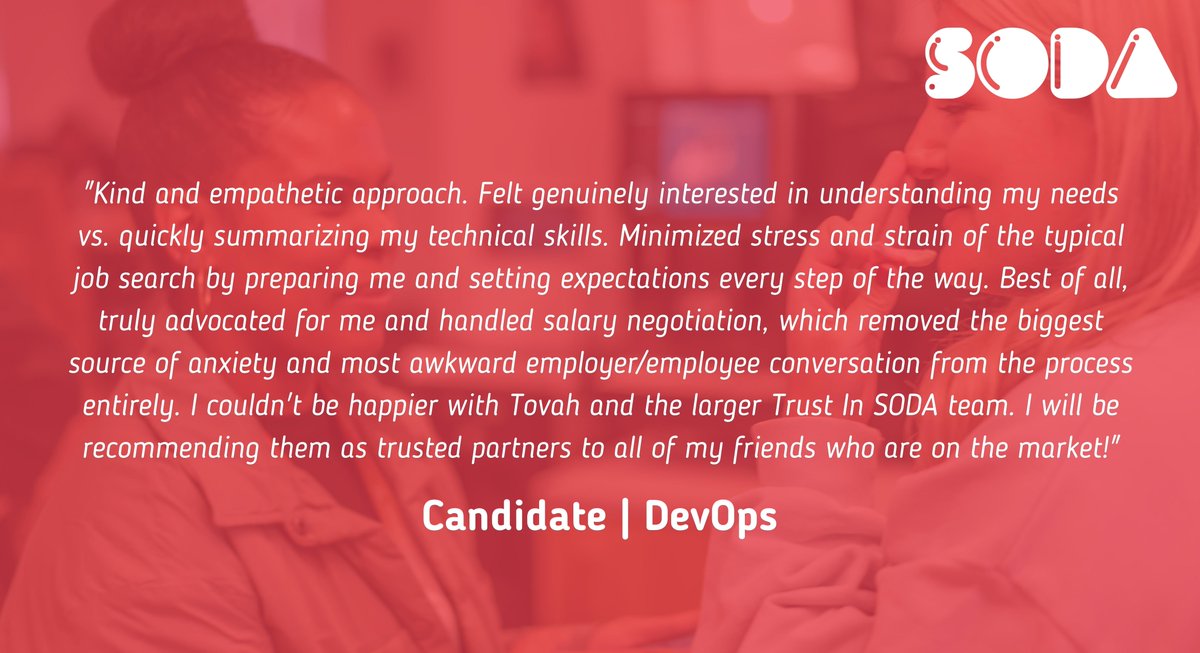Trust_in_soda's tweet photo. If you think you are equipped with the knowledge and expertise then reach out to our SODA squad to find out more about our latest opportunities at: https://t.co/PNj0LIp3n9

#trustinsoda #peoplefirstrecruitment #AddictedToDigital https://t.co/fH6XBrPwjS