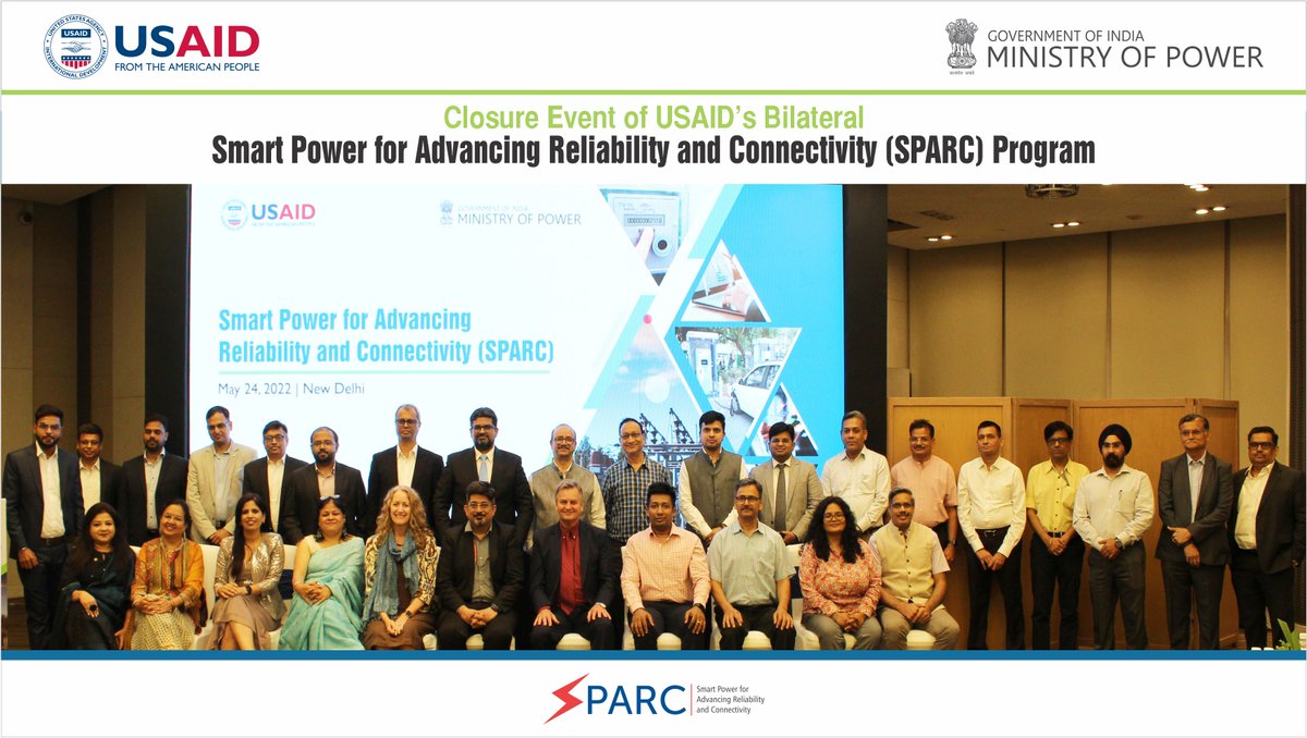 SPARC (@sparc_utilities) on Twitter photo A closure event was organized on 24 May 2022 with the Govt of India & select private sector stakeholders to mark the end of the <a href="/USAID_India/">USAID India</a>'s bilateral SPARC Program. The objective was to share the successes and learnings of the SPARC Program with key program partners. A closure event was organized on 24 May 2022 with the Govt of India & select private sector stakeholders to mark the end of the <a href="/USAID_India/">USAID India</a>'s bilateral SPARC Program. The objective was to share the successes and learnings of the SPARC Program with key program partners.