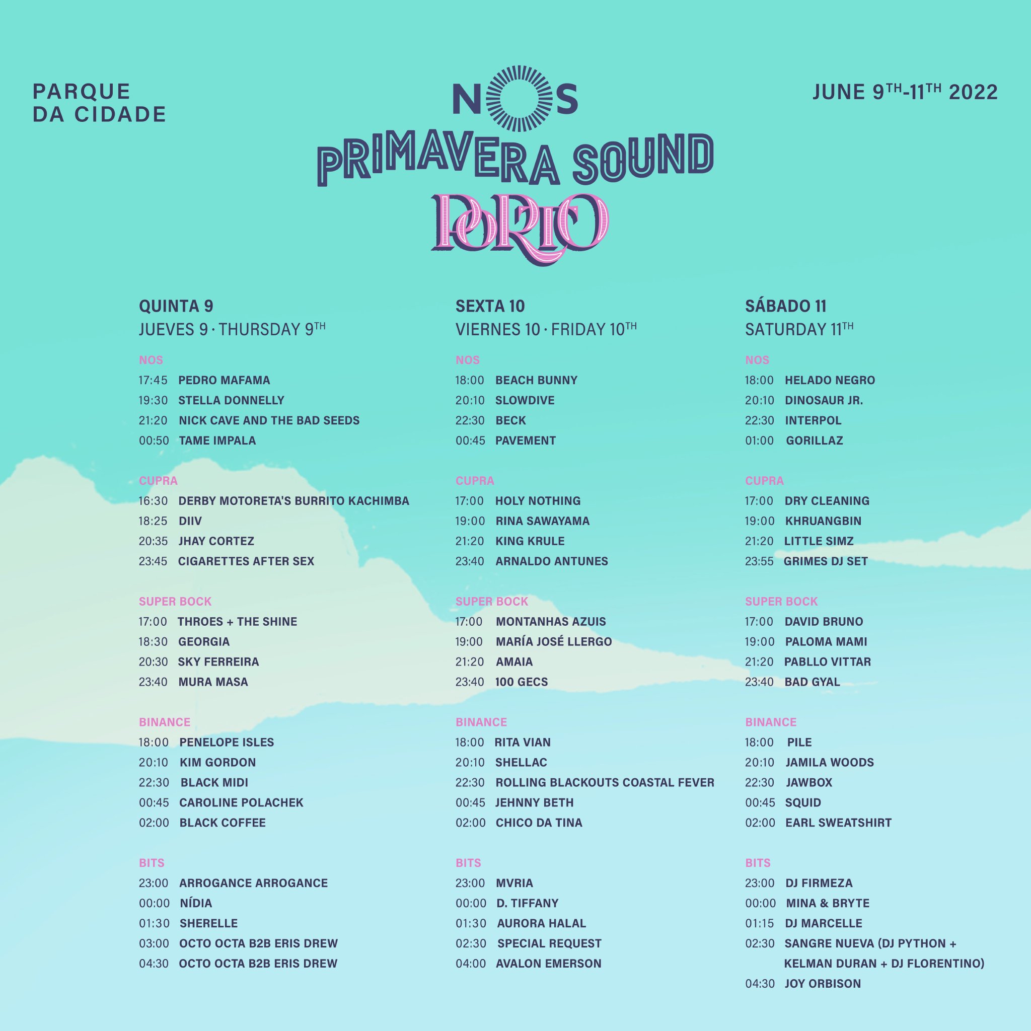 NOS Primavera Sound on Twitter "The performance schedules and the