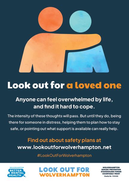 RecoveryColleg3's tweet photo. #LookOutForWolverhampton is a suicide prevention campaign, which aims to keep people safe by providing support on how to:

Look Out For:
🧡 a Loved One
🧡 a Mate
🧡 a Colleague
🧡 anyone We Know or Care About

For more info
https://t.co/qdQxgwMddm

#TheRecoveryCollege https://t.co/2hSPNhg6kL