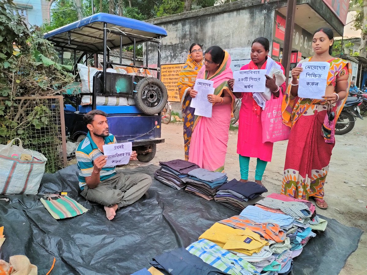 CAMPAIGN AGAINST CHILD MARRIAGE was held on 25.05.2022 at Angarson of Pandua organized by Udayani Social Action Forum. Dalit and Adivasi SHG Women took initiative & participated in by Rally, Street Play, Singing & Slogan to aware villagers. #StopChildMarriage #TimeForAction