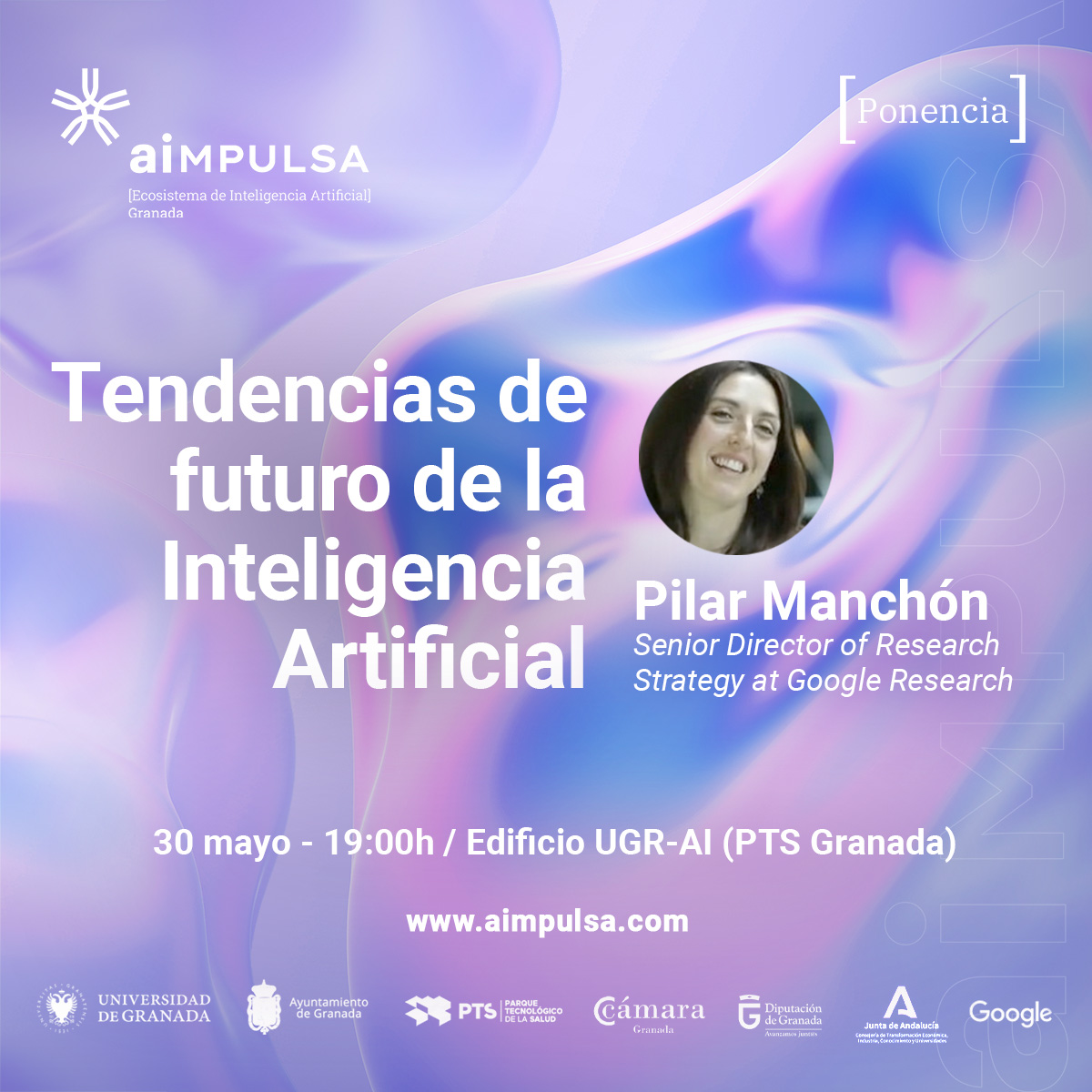 👀Una cita imprescindible en el <a href="/FundacionPTS/">Fundación PTS (Parque Tecnológico de la Salud)</a> 

👩💻<a href="/pilarmanchon/">Pilar Manchon</a>, directora de Google Research (<a href="/GoogleAI/">Google AI</a>) dará una ponencia magistral titulada 'Tendencias de futuro de la #InteligenciaArtificial'

🗓️30 de mayo a las 19.00