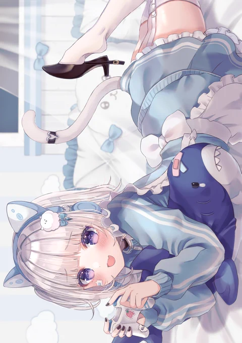 ご依頼でVtuber夢月ましろさんのイラストを描かせていただきました。
「ざ～こ🤍」と言われたい一心で描きました!! 