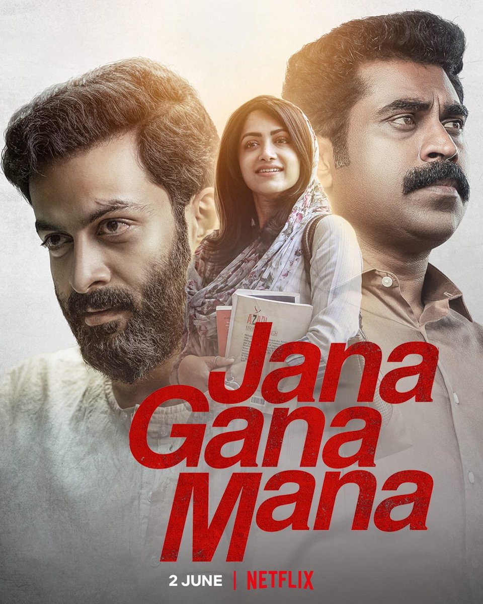 EntertainMedia2's tweet photo. #Janaganamana Coming to Netflix on June 2 .. !

@PrithviOfficial #surajvenjaramoodu @mamtamohan @DijoJoseAntony @PrithvirajProd @magicframes2011 https://t.co/PkjwmiuJGW