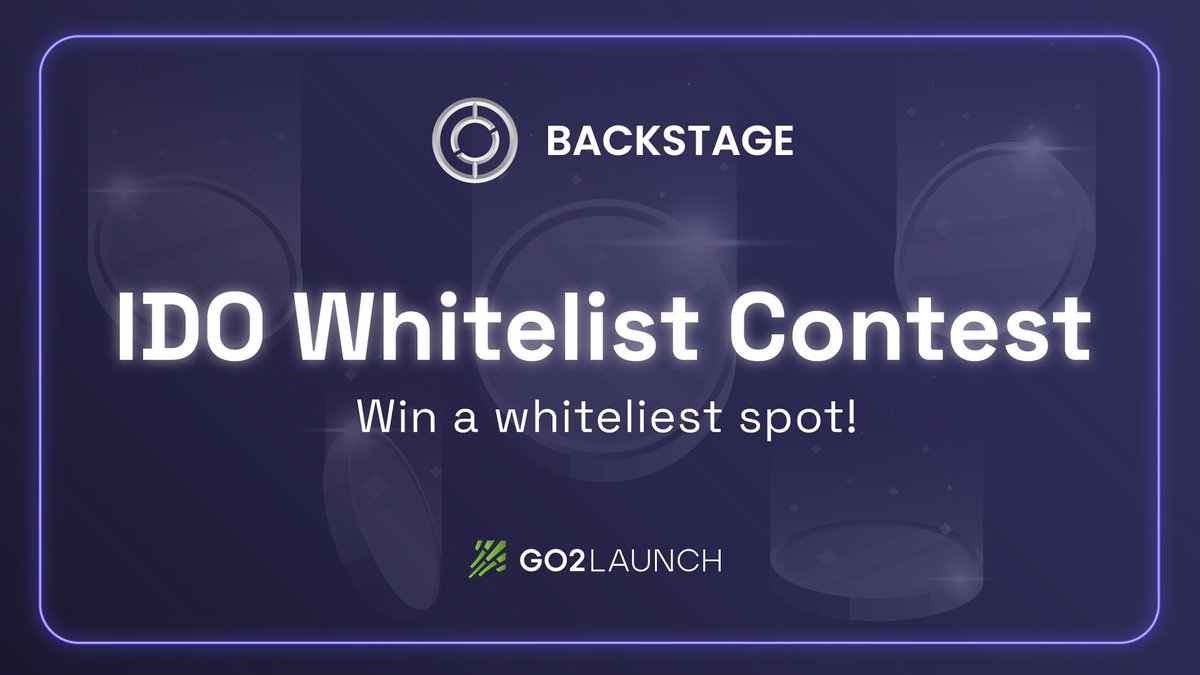 BKSBackstage | Smart Tickets | RWA (@backstagebks) on Twitter photo 🚨 Backstage IDO Whitelist is 🔛
🔥 Grab a WL spot on the <a href="/Ground_Zero2013/">Ground Zero</a> #GO2Launch Launchpad!
🥇 44 winners get a $500 alloc.
🥈 60 winners get a $300 alloc.
🥉 40 winners get a $250 alloc.
Participate ⤵️
gleam.io/pdHWu/public-w…
Rules ⤵️
bksbackstageofficial.medium.com/get-your-backs… 🚨 Backstage IDO Whitelist is 🔛
🔥 Grab a WL spot on the <a href="/Ground_Zero2013/">Ground Zero</a> #GO2Launch Launchpad!
🥇 44 winners get a $500 alloc.
🥈 60 winners get a $300 alloc.
🥉 40 winners get a $250 alloc.
Participate ⤵️
gleam.io/pdHWu/public-w…
Rules ⤵️
bksbackstageofficial.medium.com/get-your-backs…