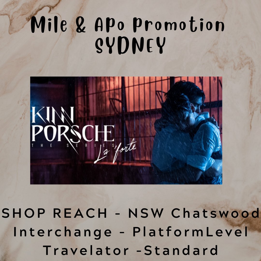 GRC_AU_NZ's tweet photo. [PROMOTION] #MileApo promotion in #Sydney #Australia between 28th May -30th May. 
See schedule for time details.
@milephakphum @Nnattawin1 
#Nnattawin #MilePhakphum #MileApoAU #KinnPorscheAU https://t.co/INgVXBtByY