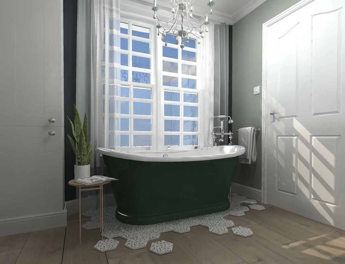 Two textures are better than one 😍🔥

We're loving the Terrazzo tiles paired with wood flooring!
What do you all think?

🛁 Acrylic boat bath | <a href="/BCDesignsUK/">BC Designs</a> | custom painted

#newcityheating #bcdesigns #virtualworlds #traditionalbathroom #designers #mk