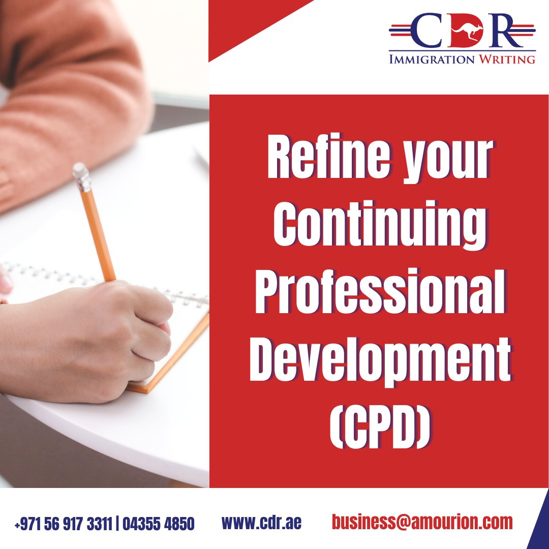 cdr_ae's tweet image. Worried about your CPD section? After all, it’s not just about certifications but more. Have a chat with our expert CDR writers in Dubai and get tips on how to overcome your CPD worries. 
.
.
#cdrwriting #cdr #cdrwriters #learning #development  #immigrationwriting #writing #dubai