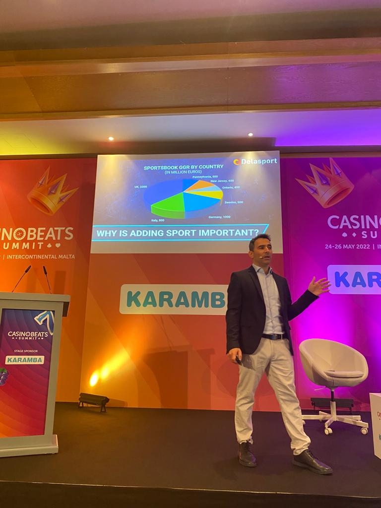 Delasport1's tweet photo. And that's a wrap for Day 1 of the @casinobeatsnews  Summit in Malta, where our CEO, Oren Cohen Shwartz presented on what and how sports bettors play in the casino and shared the best practices to run effective cross-sale activities.

#WeDeliverSports #CasinoBeatsSummit https://t.co/qmvRxttqxt