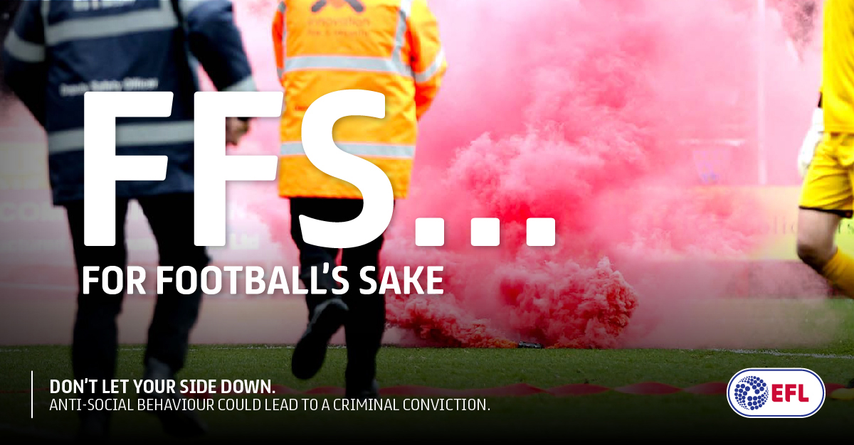 SkyBetChamp's tweet photo. Anti-social behaviour could lead to a criminal conviction.
#ForFootballsSake, don't let your side down.
#EFL https://t.co/LfLqMtguBr