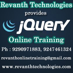 onlinerevanth's tweet image. jQuery Training in Hyderabad India
Revanth technologies provides jQuery Online and Classroom Training Call 9394799566/ 9290971883 / 9247461324. revanthtechnologies.com/jquery-online-…. #jQuerytraining , #jQuerycourse , #hyderabad, #jQueryhyderabad #jQuery #jQuerytrainer