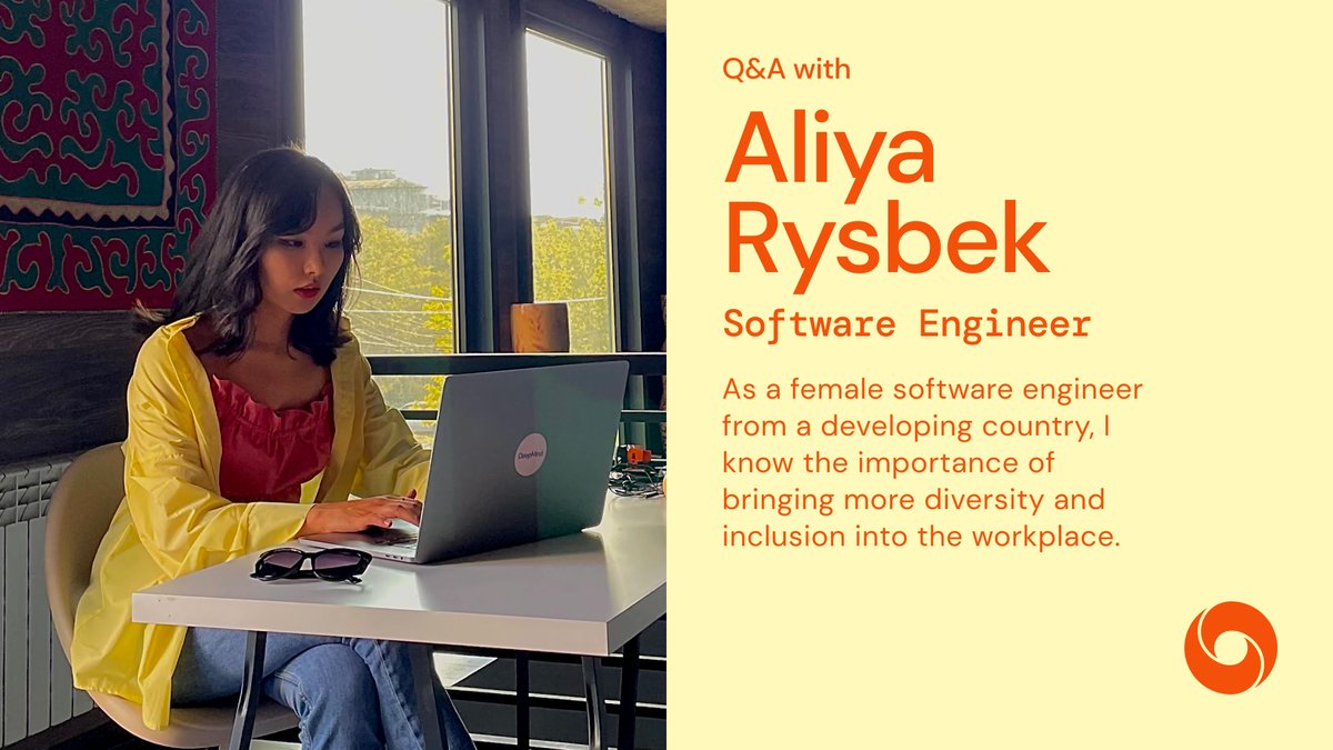 GoogleDeepMind's tweet photo. Engineer, Kyrgyz, star baker, mentor - just a few words that describe @aliya_rysbek. Learn more about her exciting path to DeepMind in today’s blog: https://t.co/6GLYjH0XYI
#LifeAtDeepMind https://t.co/DDpkMUNGSu