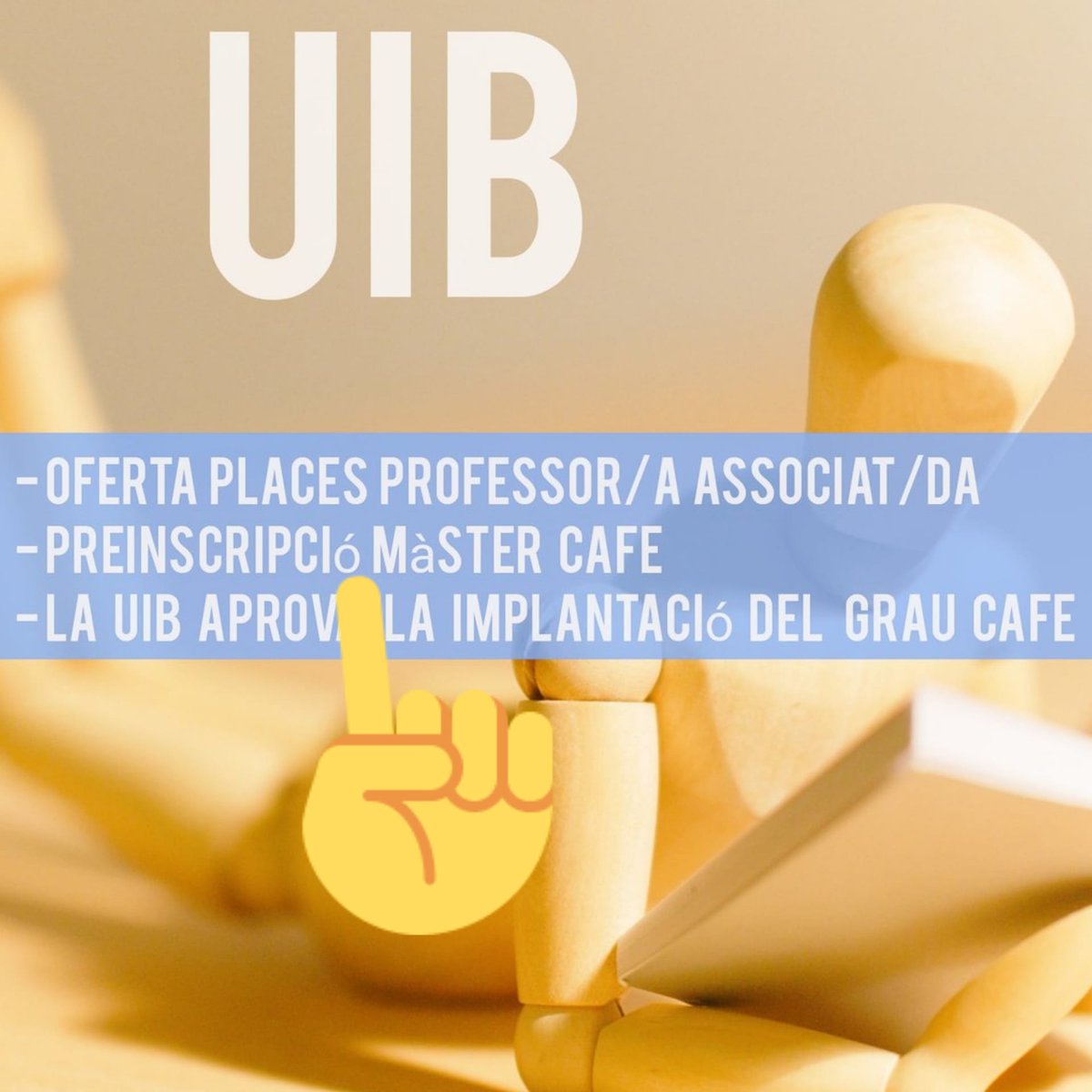 𝐌𝐀𝐒𝐓𝐄𝐑 𝐎𝐅𝐈𝐂𝐈𝐀𝐋 𝐃❜𝐈𝐍𝐕𝐄𝐒𝐓𝐈𝐆𝐀𝐂𝐈𝐎́ 𝐄𝐍 𝐂𝐈𝐄̀𝐍𝐂𝐈𝐄𝐒 𝐃𝐄 𝐋❜𝐀𝐂𝐓𝐈𝐕𝐈𝐓𝐀𝐓 𝐅𝐈́𝐒𝐈𝐂𝐀 𝐈 𝐄𝐒𝐏𝐎𝐑𝐓‼️

📆 La preincripció finalitza el proper dia 2 de juny.

🧐 + info. estudis.uib.cat/estudis-de-mas… 

<a href="/UIBuniversitat/">Universitat de les Illes Balears - UIB</a>
 
<a href="/gicafeUIB/">Grup d'Investigació en Ciències de l'AF i l'Esport</a>
 
<a href="/UIBsaludable/">UIB Saludable i Sostenible</a>