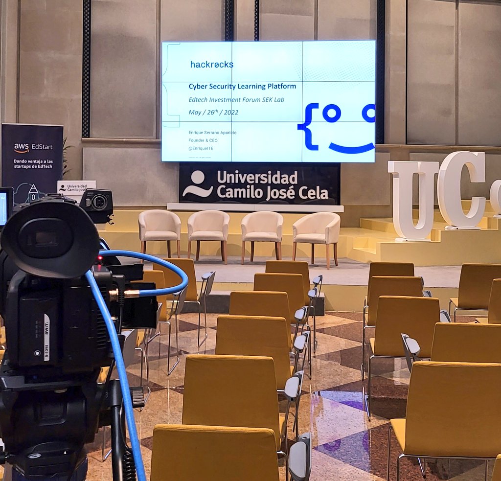 EnriqueITE's tweet photo. Muchas gracias a @SEK_Lab por la oportunidad de presentar y mostrar @hackrocks_ en su IV EdTech Investment Forum. ¡Empresas y personas sensacionales! #EdTechIsOnFire #EdTech #Talent #investment #investmentopportunity #CyberSecurity https://t.co/crg2xHHU54