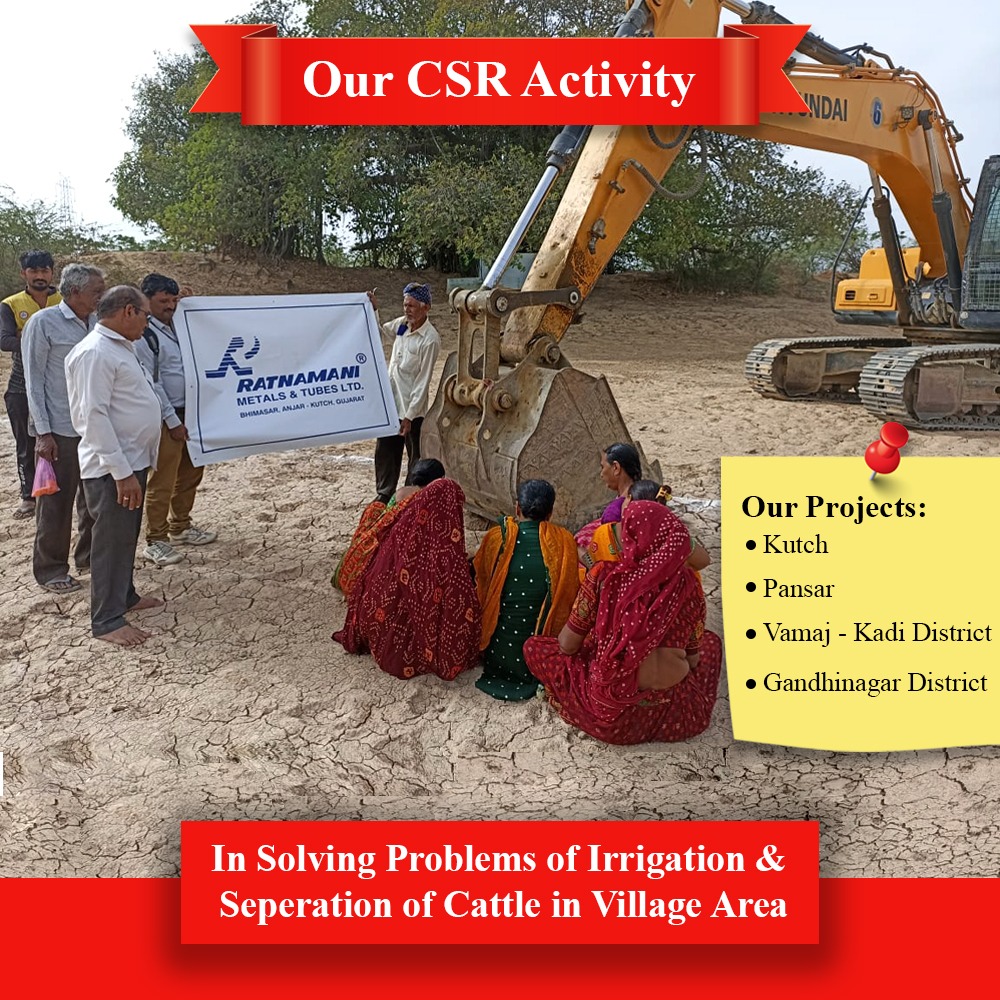 RMTLOfficial's tweet photo. Ratnamani Metals & Tubes are happy to Indulge in CSR Activities.
We have started are 4 new Projects at
Kutch, Vamaj -Kadi District, Pansar, & Gandhinagar District.
#CSR #RatnamaniMetals
#RatnamaniCSRActivites
#Irrigationsolution #irrihation
#helpvillagelife #irrgationprojects https://t.co/BUFT3elBpX