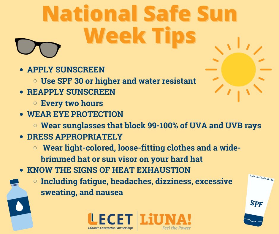 LiUNA662's tweet photo. ☀️ It is #SafeSunWeek! Make sure you are safe on the job site! 😎 https://t.co/vFXrST1oww