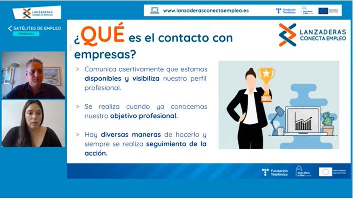 AreaEmpleoFSMLR's tweet photo. 💻Hemos visto cómo #comunicarnos de forma #asertiva con las #empresasdiana que hemos elegido de acuerdo a nuestro #ObjetivoProfesional🤩Además, Mariluz, ex participante de #LCE, nos ha contado cómo con #valentía y preparación estratégica logró su #empleo actual👏 https://t.co/uyKknJpSF7