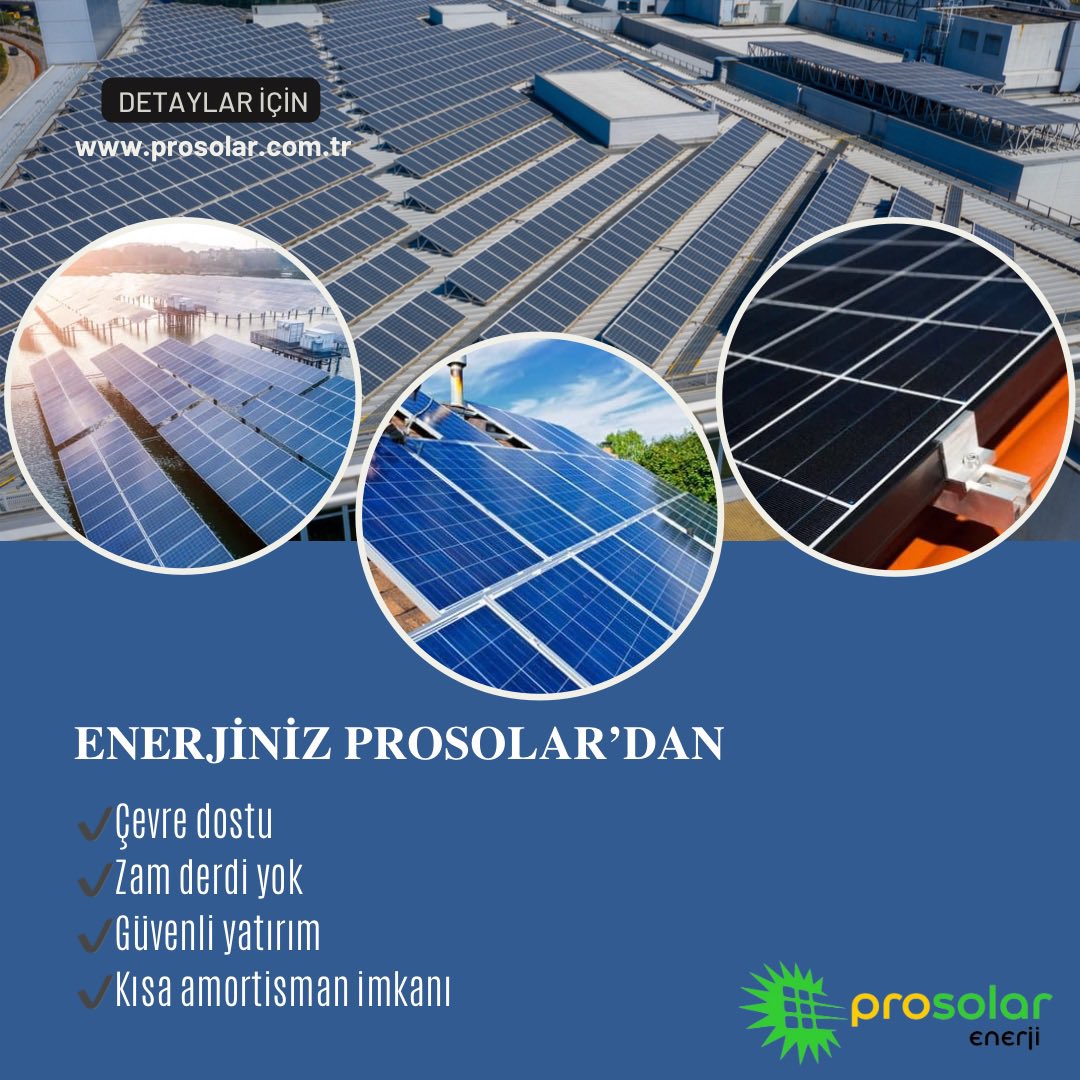 Güneş enerjisini Prosolar ile tanıyın! 

Ücretsiz keşif için hemen iletişime geçin. 
Detaylı bilgi;

☎️ 0(216) 484 57 03
✉️ info@prosolar.com.tr

prosolar.com.tr

#ges #çatıges #güneşenerjisi #solarenerji #yenilenebilirenerji #temizenerji #istanbul