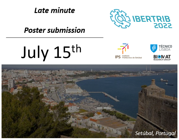 biomatlab's tweet photo. IBERTRIB 2022 - 11th Iberian Conference on Tribology

6th and 7th October 2022 - Setúbal, Portugal

Submit your poster until 15 of July ! 

Join us in Setubal Bay, a unique region in the world located between the Sado River and the Atlantic Ocean, full of wildlife. #tecnico https://t.co/ZllbK9Owcm