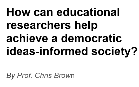 We are thrilled to launch the very first blog in our #HE #EducationResearchCensus series exploring issues at the forefront of ed research today. This one is an absolute cracker from <a href="/ChrisBrown1475/">Chris Brown</a> 
<a href="/DUSofE/">School of Education at Durham University</a>, asking:

edu-research.uk/2022/05/26/how…