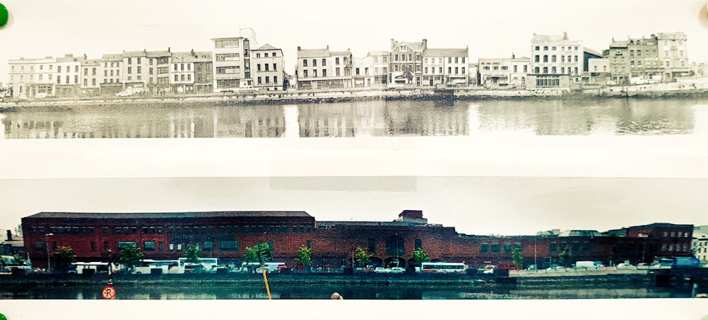 I printed these two panoramic views of #MerchantsQuay a few years ago and stuck them to the wall behind my desk as a reminder of the depressing loss of #BuiltHeritage #CorkCity 
#LoveTheLee