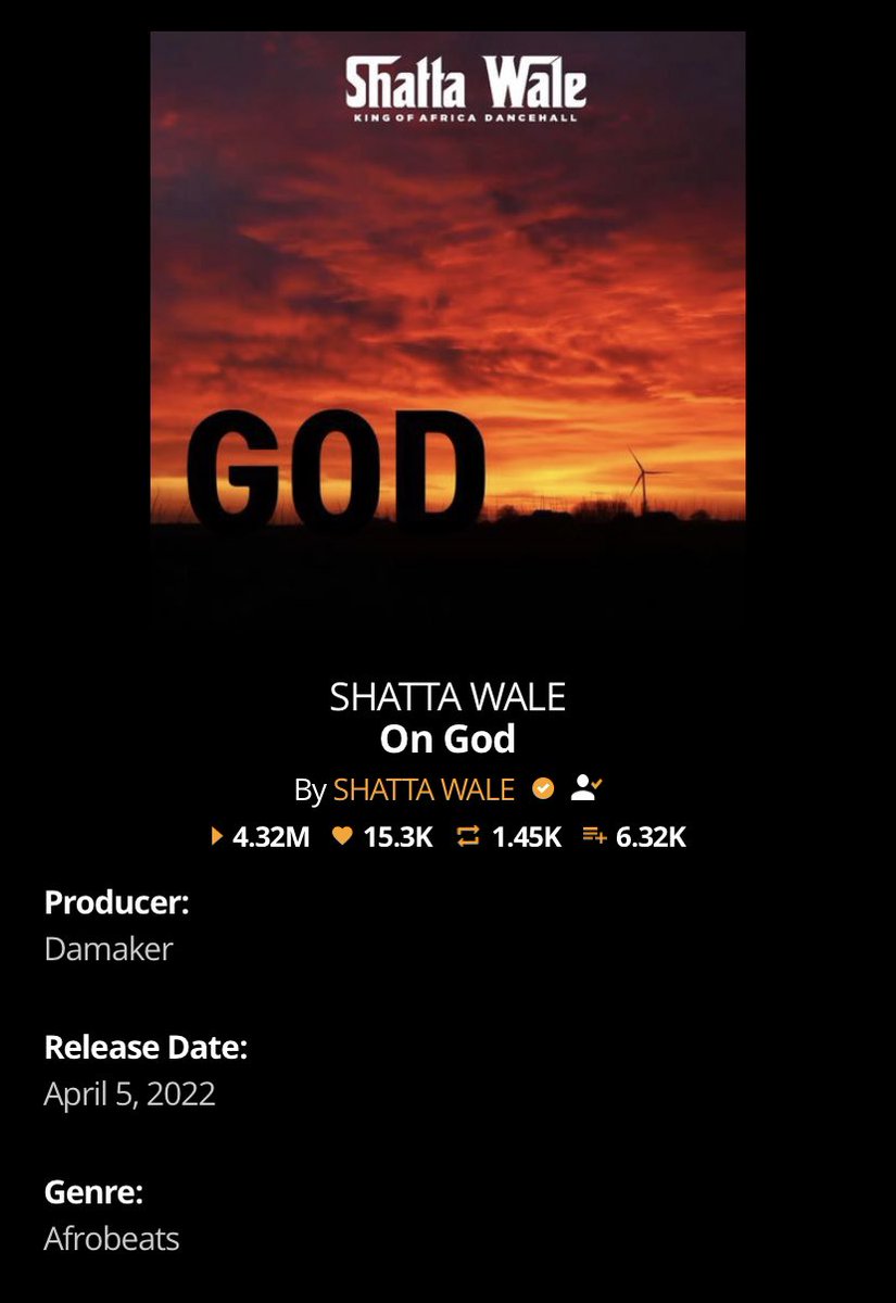 ShadrackAmonooC's tweet photo. .@shattawalegh - [#OnGod] On @audiomack !!
Over 4 MILLION STREAMS!!! 💥🔥🔥🔥
And still #6 On the Trends!! 💥
More than a Song!!🔥

https://t.co/7Yzmc82hwj https://t.co/7nl8Qui9oV