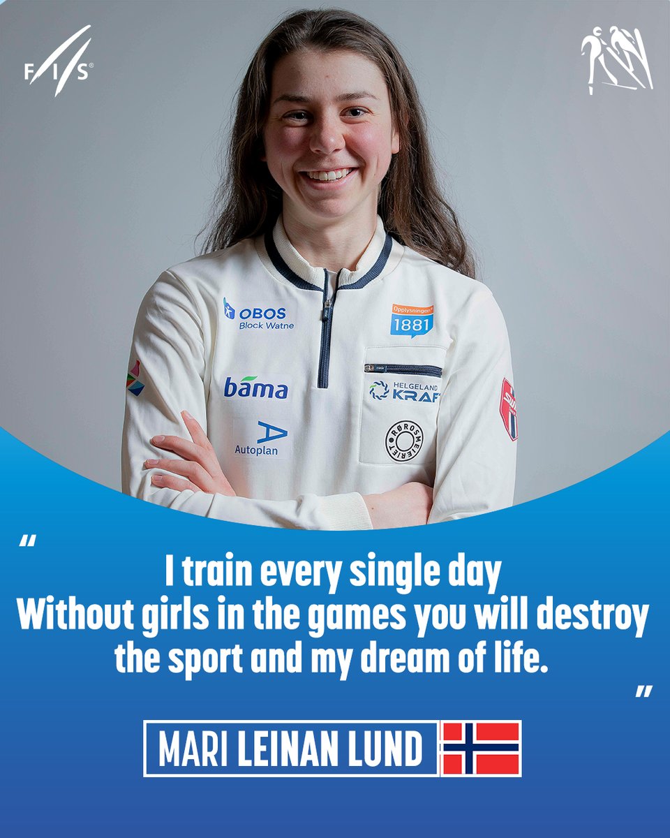 "I want to join the 2026 Olympics in Cortina/Milano as a #nordiccombined athlete. Without girls in the Games, you will destroy the sport and my dream of life." - #MariLeinanLund 🇸🇯 #fisnoco