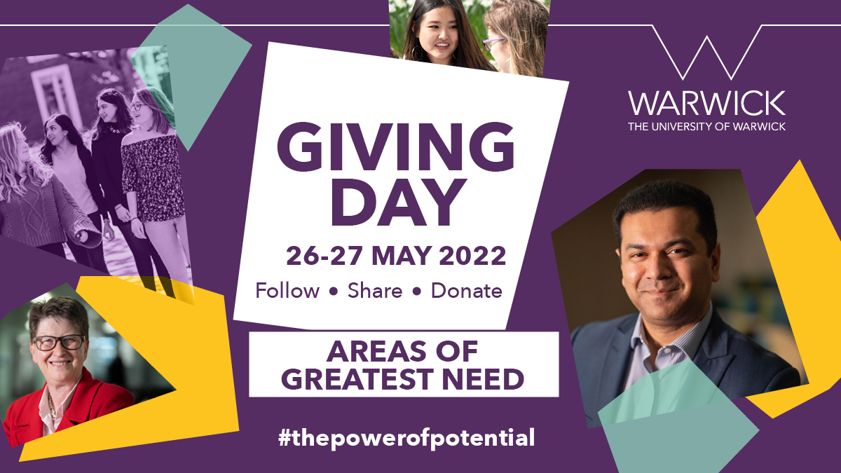 wmgwarwick's tweet photo. It's Warwick’s Giving Day!

The Warwick community is coming together to unlock the #powerofpotential and support incredible projects across the University. 

Find out more about the difference your gift can make: https://t.co/UaIFQtwRsM 

@warwickuni @wmgmasters @WMGBusiness https://t.co/WskNKdA70o