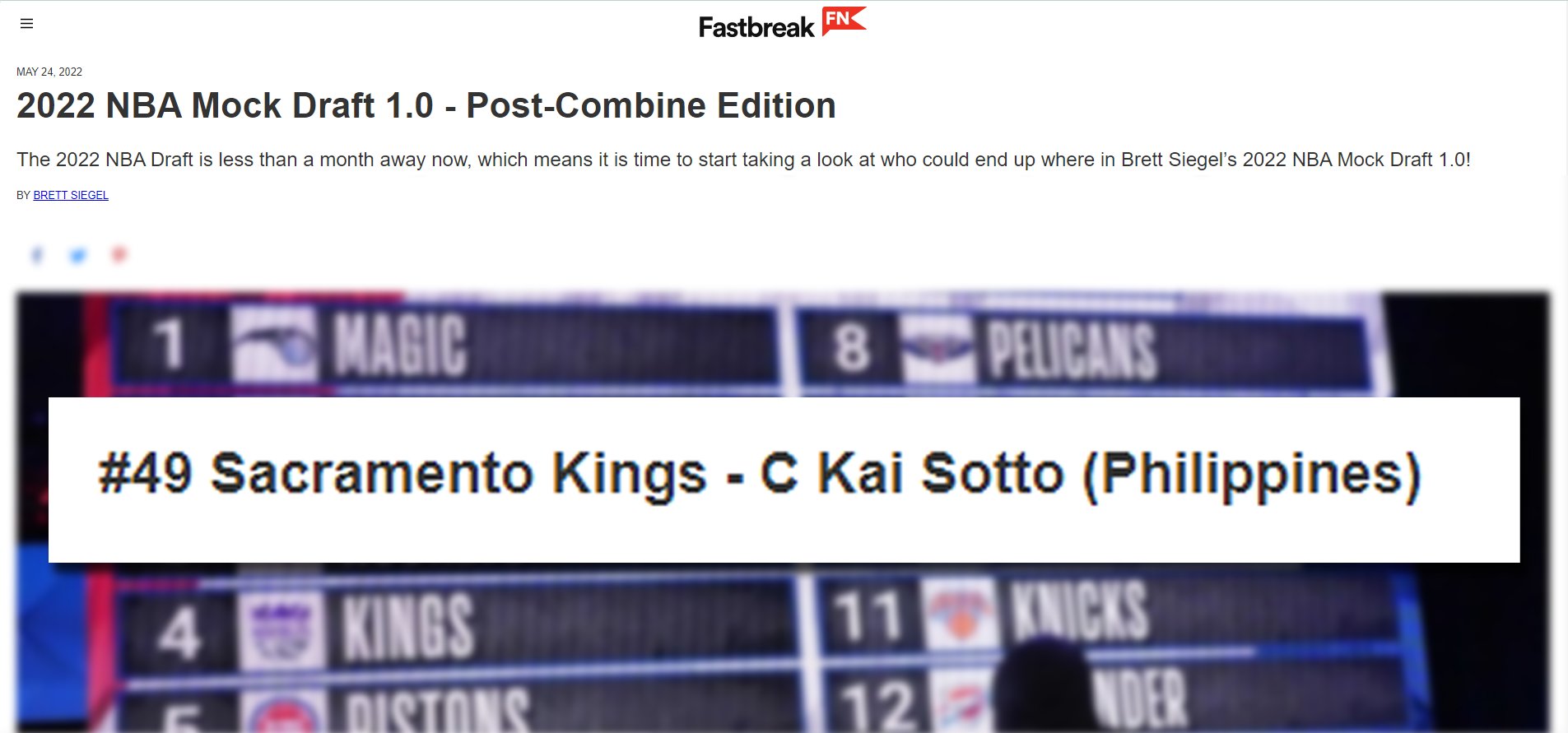 ONE News PH on Twitter "A Sports Illustrated/Fan Nation mock draft