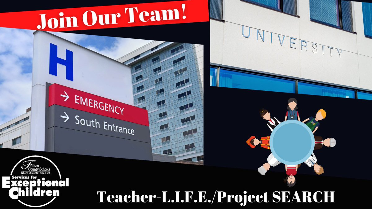 Are you interested in supporting students with their transition from school to post-secondary, employment, and career opportunities? Join our team as a Teacher-L.I.F.E/Project SEARCH! Apply today. @BlakeMcGahaFCS <a href="/SherryCP3/">Sherry Peterson</a> <a href="/JenniferDeber11/">Jennifer Deberry</a> 
jobs.fultonschools.org/job/Transition…