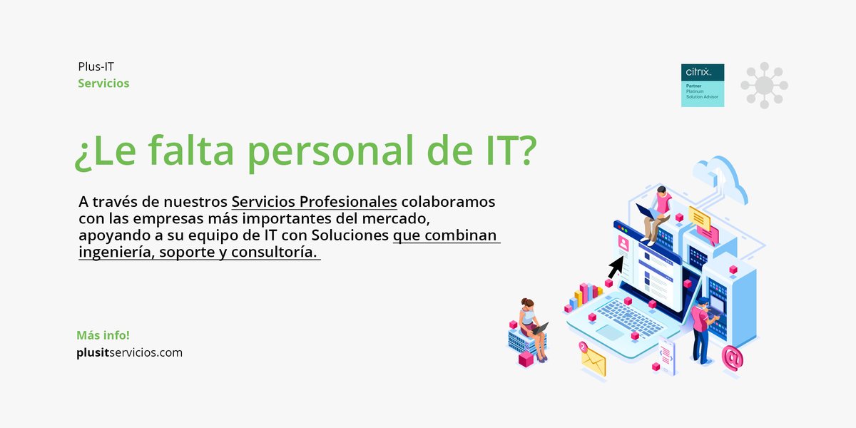 PlusITservicios's tweet image. En Plus-IT contamos con expertos profesionales que le brindan a su equipo de IT el soporte, ingeniería y consultoría que su organización necesita. 

¿Quiere coordinar una reunión con nosotros? ¡Contáctenos! plusitservicios.com/contacto

#Leasing #IT #PlusIT #storage #cloud