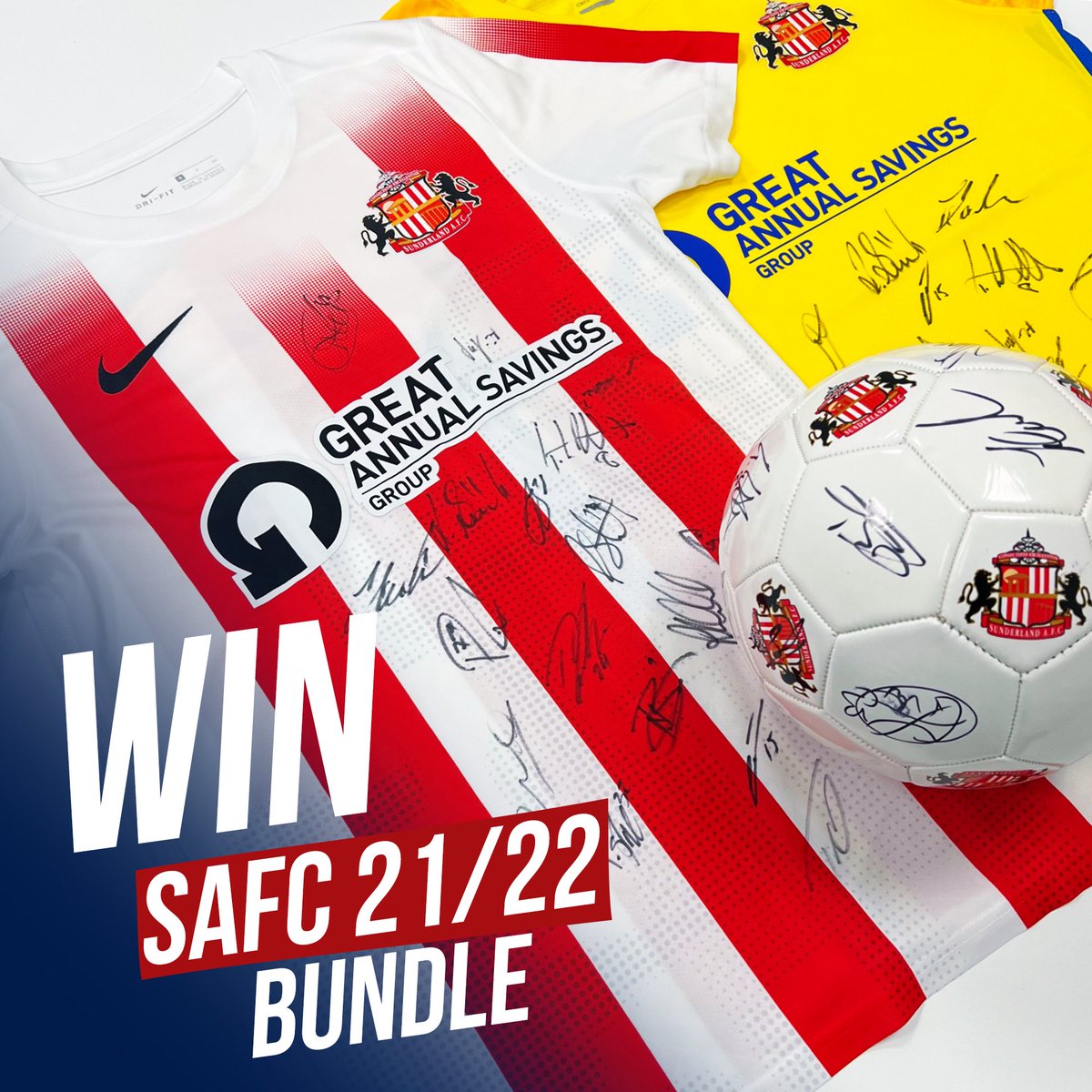 Great Annual Savings (@the_gas_group) on Twitter photo #SAFC COMPETITION 🔴⚪️
WIN <a href="/SunderlandAFC/">Sunderland AFC</a>
Home Shirt, Away Shirt & Ball all signed by the 21/22 team 🙌
Follow <a href="/The_GAS_Group/">Great Annual Savings</a>
LIKE
RETWEET
More info 👇 #SAFC COMPETITION 🔴⚪️
WIN <a href="/SunderlandAFC/">Sunderland AFC</a>
Home Shirt, Away Shirt & Ball all signed by the 21/22 team 🙌
Follow <a href="/The_GAS_Group/">Great Annual Savings</a>
LIKE
RETWEET
More info 👇