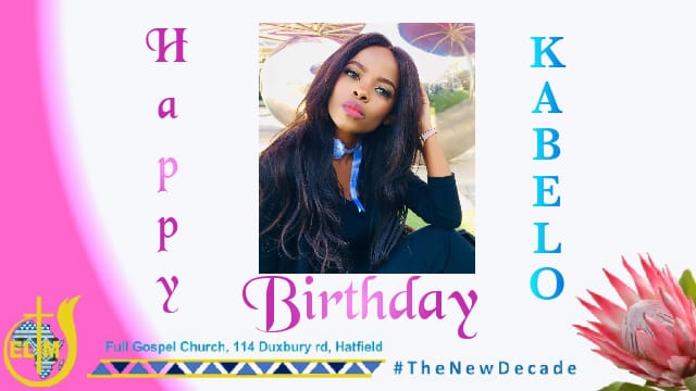 Happy Bday Kabelo, we pray that you will experience an intimate and close walk with Jesus in this new year of yr life. May yr calling be clear as you passionately follow the King of Kings. Enjoy lots of spoiling 🍎🥑🥚🌷