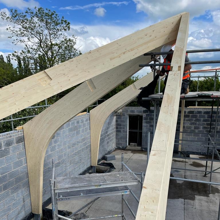 BucklandTimber's tweet photo. Some more spruce, this time for a meditation centre.

#bucklandtimber #construction #glulamstructure https://t.co/LGN1eYK3GK