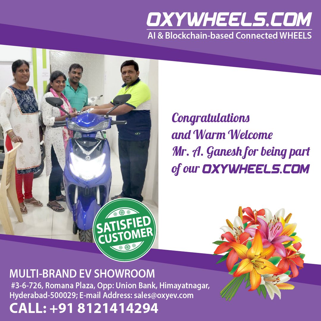 oxywheels's tweet photo. Greetings from https://t.co/SMAbT93Z9A to the customer Mr. A. Ganesh for purchasing the Okaya ClassIQ 150+ Blue Colour EV from #OxyWheels Himayatnagar Showroom on 25-05-2022
#ev #electricvehicle #gogreen #Battery #okaya #OkayaEV #OkayaElectric #okayaclassiq https://t.co/3nXyEfLi2c