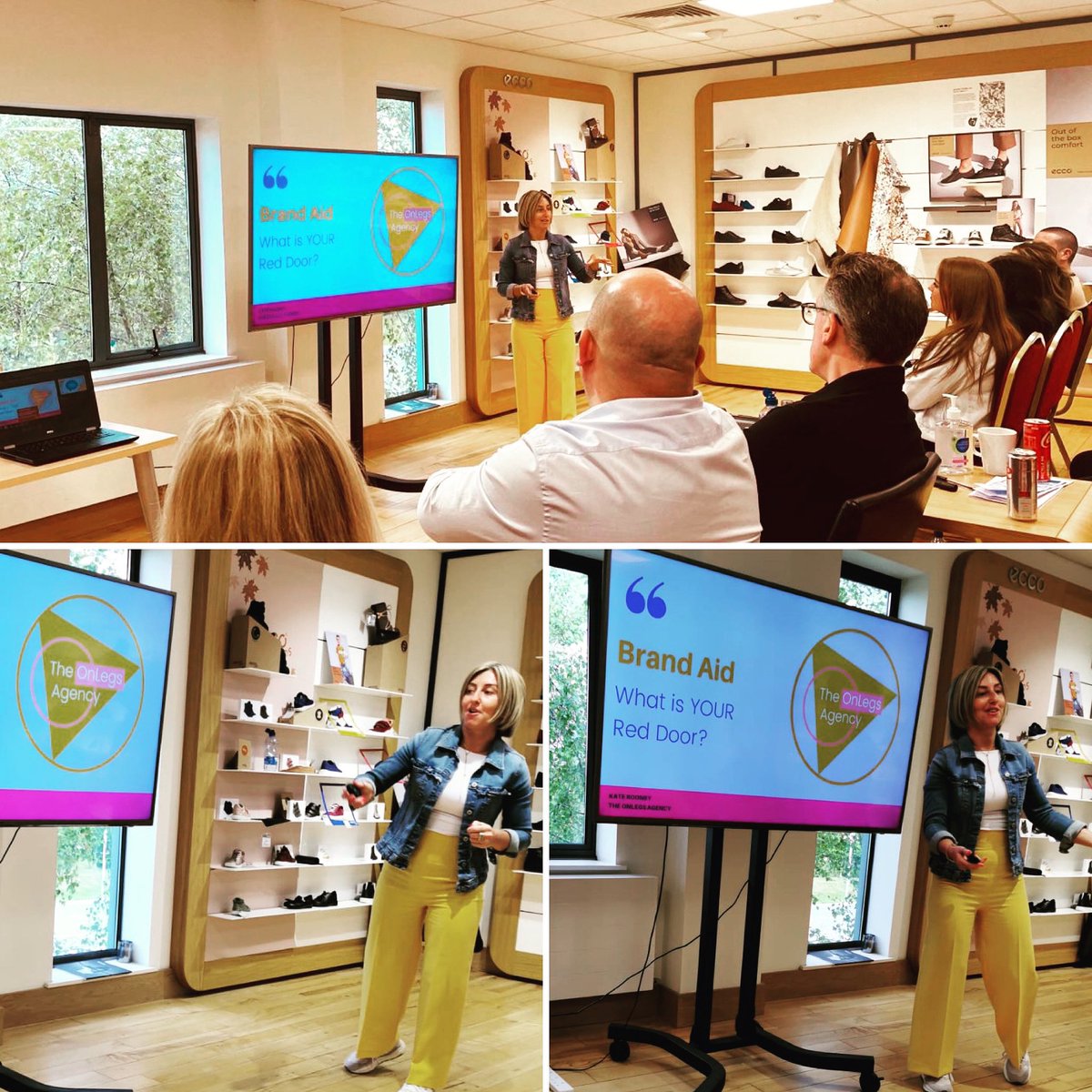 TheOnLegsAgency's tweet photo. Super morning presenting Brand Aid to @eccoshoes Ireland yesterday.
@RetailExIreland
#theonlegsagency #followyourarrow #whatsyourreddoor #brandaid https://t.co/pJiyTWSRUt