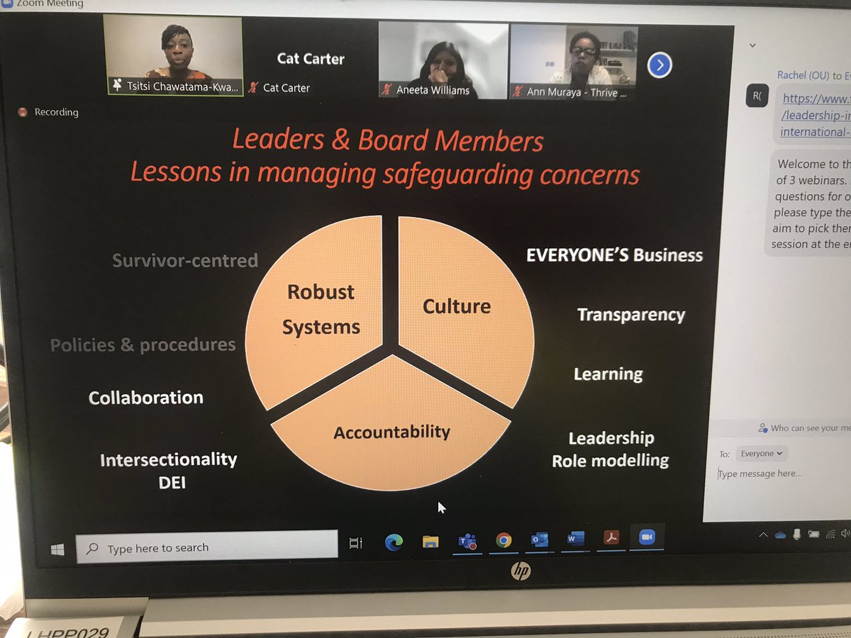 So proud of <a href="/savechildrenuk/">Save the Children UK</a>’s remarkable Chair of Trustees @TsitsiDC, part of an expert panel on Safeguarding today on the OU. Save the Children has seen dramatic improvements in our culture recently, and the visible leadership of Tsitsi &amp; @SaveCEO_UK are at the heart of it.