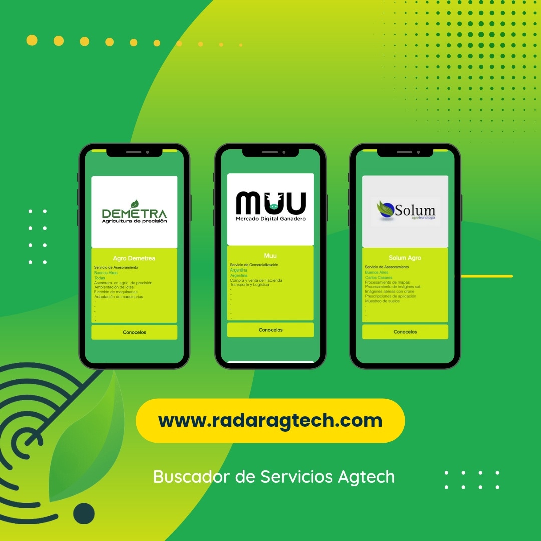 RadarAgtech's tweet photo. #RadarServicios es un buscador de prestadores de servicios #Agtech

Si brindas un servicio para el #Agro escribinos 📩 y sumate de manera gratuita ✅ 

#RadarAgTech es un punto de encuentro 📍 https://t.co/T69Ffdx9yQ